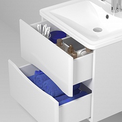 Водолей Мебель для ванной Adel 70 подвесная белая – фотография-5